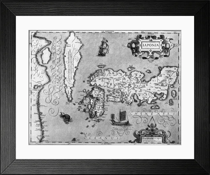 Framed Print : Mercator Hondius Atlas, Map of Japan, 1606 Framed Print : Mercator Hondius Atlas, Map of Japan, 1606