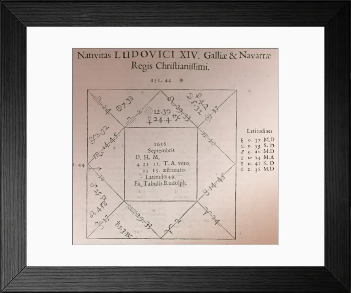 Framed Print : Horoscope Chart for Louis XIV, 1661 Framed Print : Horoscope Chart for Louis XIV, 1661