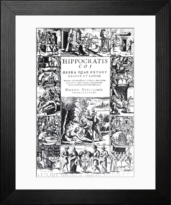 Framed Print : Hippocratis Opera quae extant Graece et Latine Restituta, 1588 Framed Print : Hippocratis Opera quae extant Graece et Latine Restituta, 1588