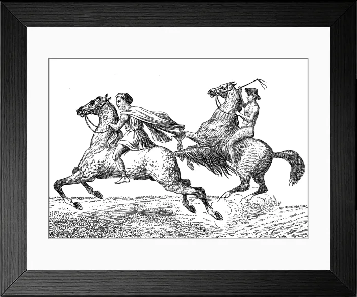 Framed Print : Ancient Olympic Games, Horse Race