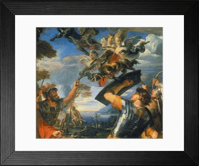 Framed Print : Aeneas and His Companions Fighting the Harpies Framed Print : Aeneas and His Companions Fighting the Harpies