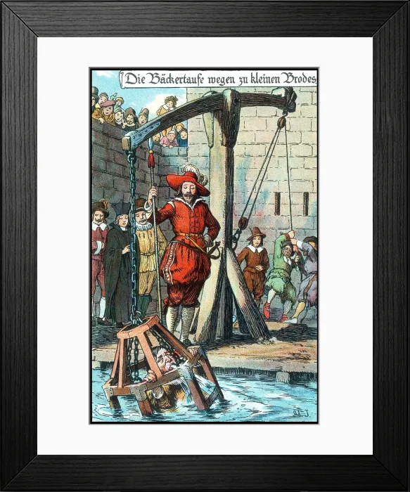 Framed Print : Medieval Punishment, Ducking-Stool