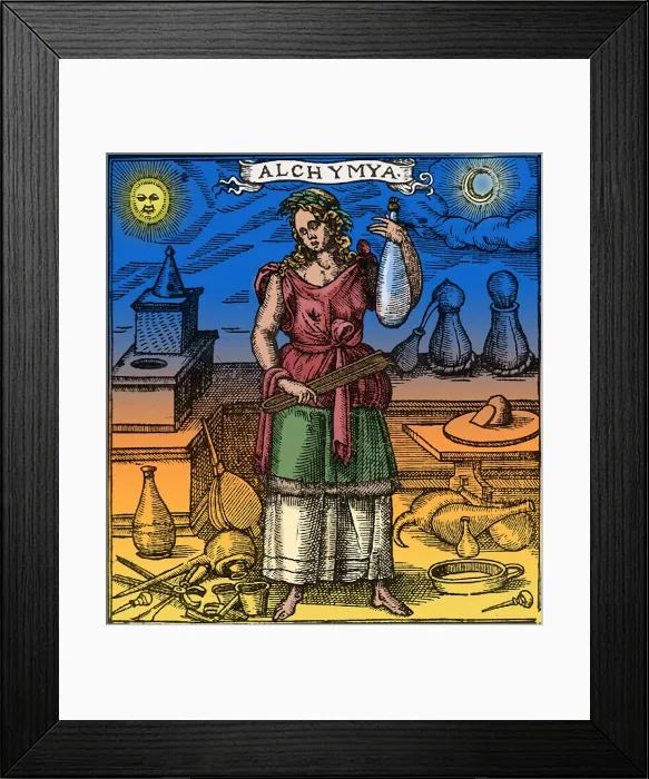 Framed Print : Alchemy. This alchemy illustration is from the 1552 book Destillierbuch der rechten Kunst