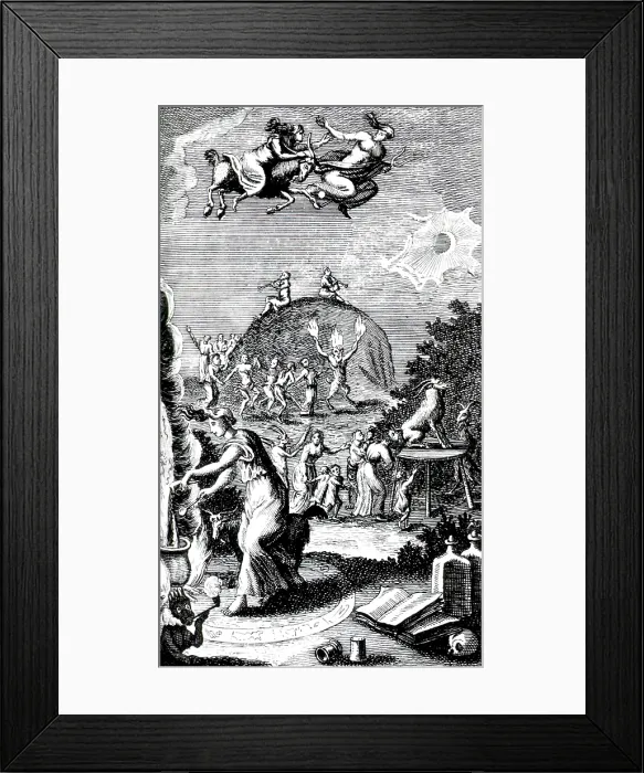 Framed Print : Meeting of Witches, Demons, and Enchanted Beasts, 1693 Framed Print : Meeting of Witches, Demons, and Enchanted Beasts, 1693