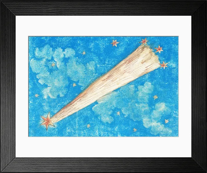 Framed Print : Comet. A comet is a celestial body that appears as a fuzzy head usually Framed Print : Comet. A comet is a celestial body that appears as a fuzzy head usually