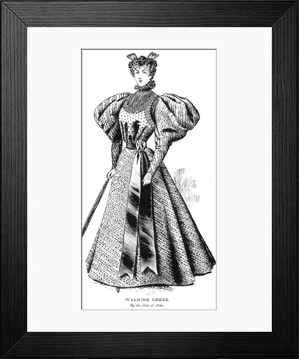 Framed Print : Walking Dress, 1890s Framed Print : Walking Dress, 1890s