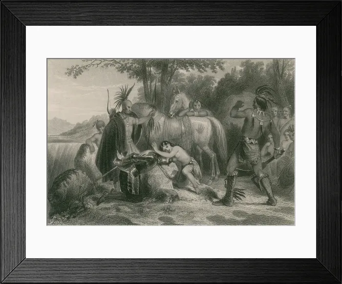 Framed Print : Pocahontas Saving Captain John Smith, 1607