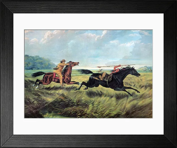 Framed Print : Prairie Battle, 19th Century Framed Print : Prairie Battle, 19th Century