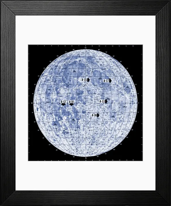 Framed Print : Apollo Landing Sites Framed Print : Apollo Landing Sites