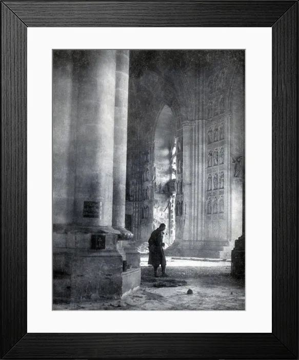 Framed Print : WWI, Reims Cathedral Framed Print : WWI, Reims Cathedral