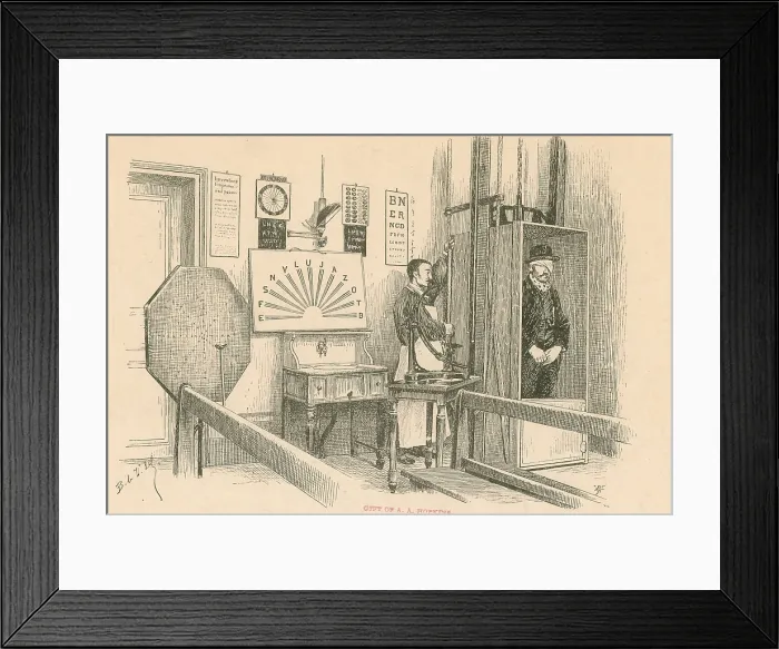 Framed Print : Optical Testing Room, Paris, 1892, History of Ophthalmology, Medicine Framed Print : Optical Testing Room, Paris, 1892, History of Ophthalmology, Medicine