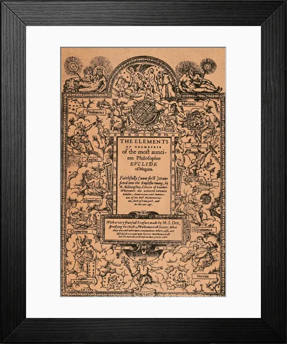 Framed Print : Elements of Geometry, Frontispiece, 16th Century Framed Print : Elements of Geometry, Frontispiece, 16th Century