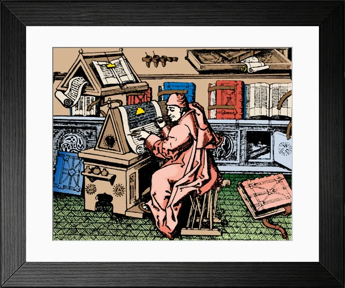Framed Print : Jean Mielot, Medieval French Scribe Framed Print : Jean Mielot, Medieval French Scribe