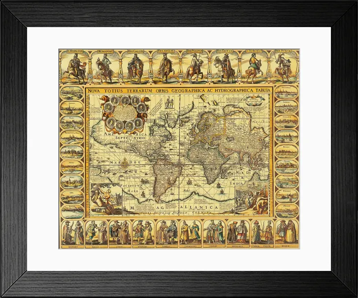 Framed Print : World Map 1626 Framed Print : World Map 1626