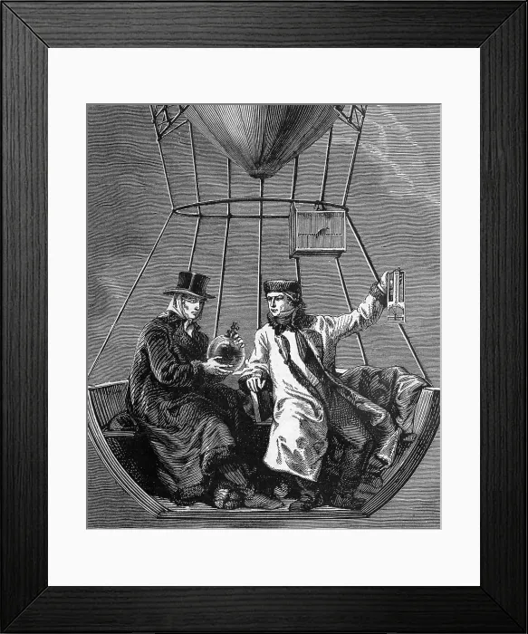 Framed Print : Gay-Lussac and Biot in Hot Air Balloon, 1804