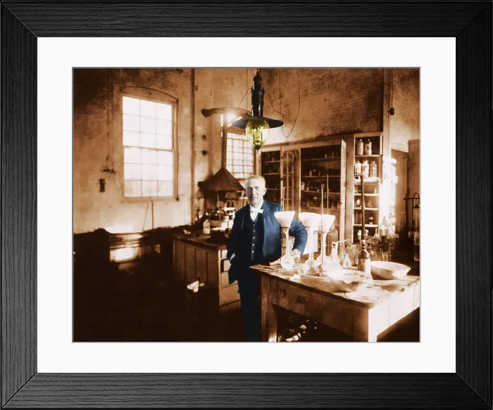 Framed Print : Thomas Edison In His Lab, 1904