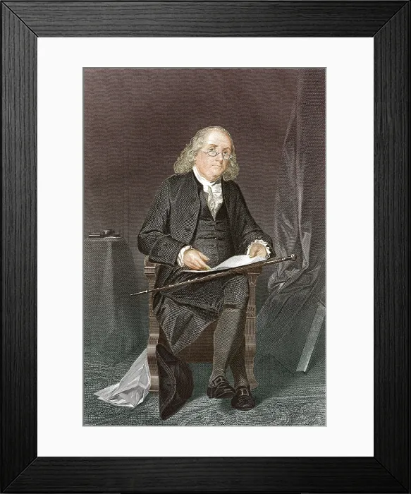 Framed Print : Benjamin Franklin, American Polymath Framed Print : Benjamin Franklin, American Polymath