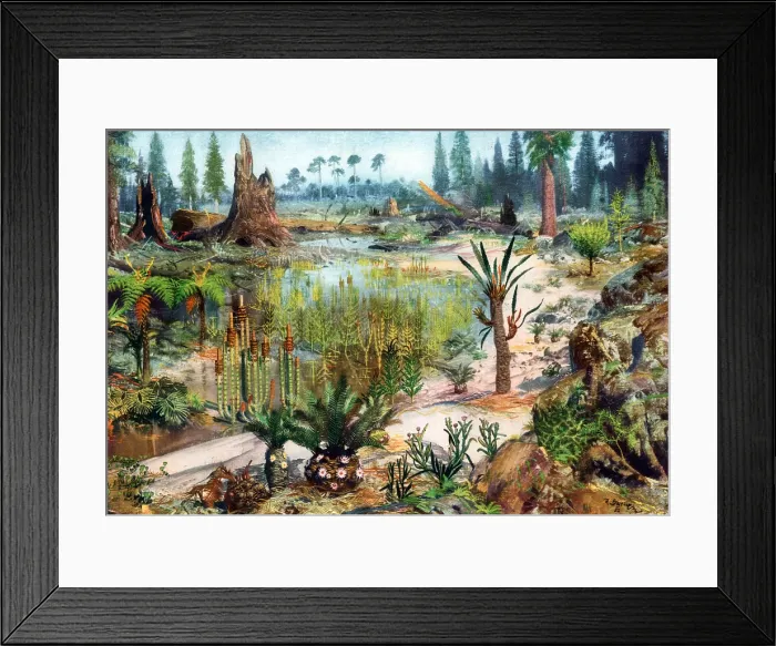 Framed Print : Mesozoic Landscape Framed Print : Mesozoic Landscape