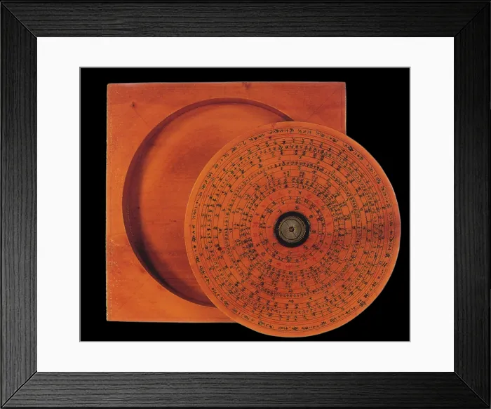 Framed Print : Compass. A compass of the type used by the masters of feng-shui Framed Print : Compass. A compass of the type used by the masters of feng-shui