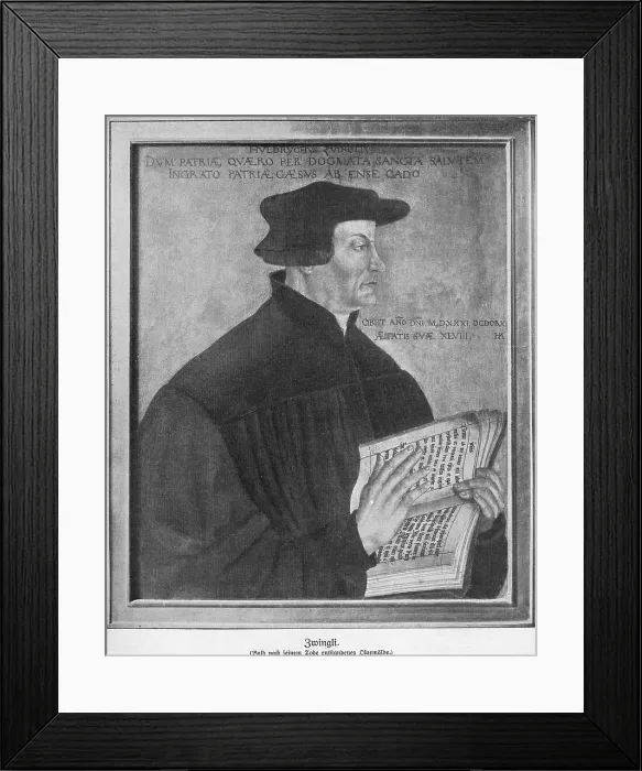 Framed Print : Huldrych Zwingli, Swiss Reformation Leader