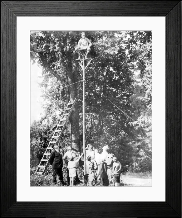 Framed Print : Flagpole Sitting, 1920s
