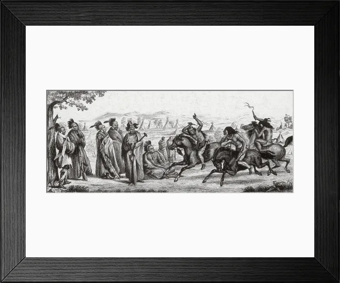 Framed Print : Native American Sioux Indians Horse Racing Framed Print : Native American Sioux Indians Horse Racing