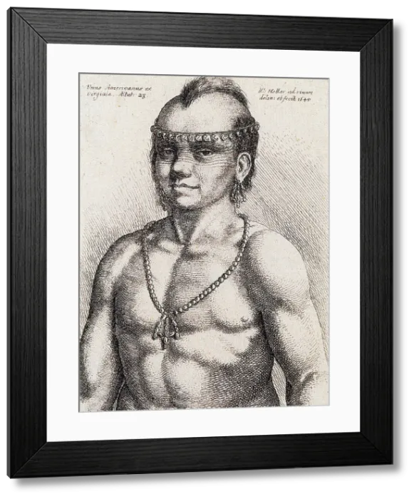 Framed Print : Unus Americanus ex Virginia, Etching Framed Print : Unus Americanus ex Virginia, Etching