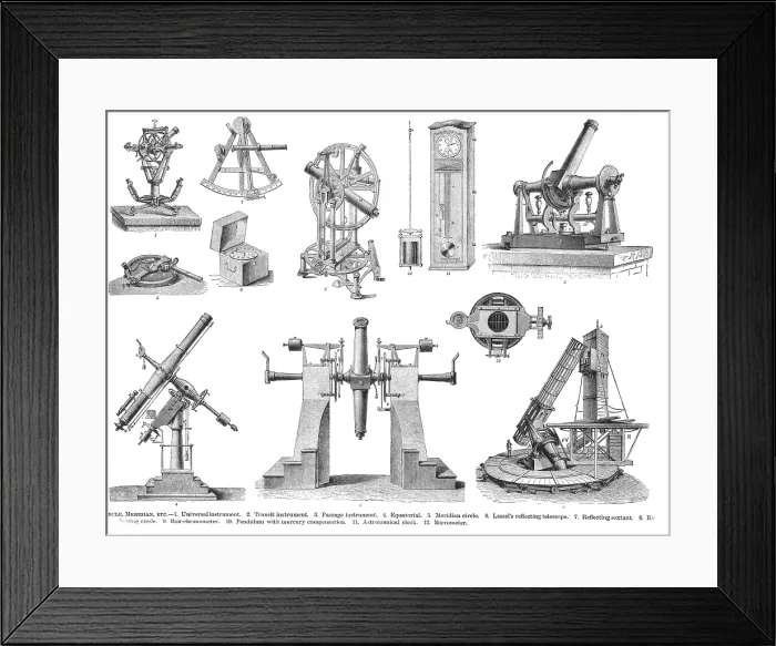 Framed Print : Historical Astronomy Instruments Framed Print : Historical Astronomy Instruments