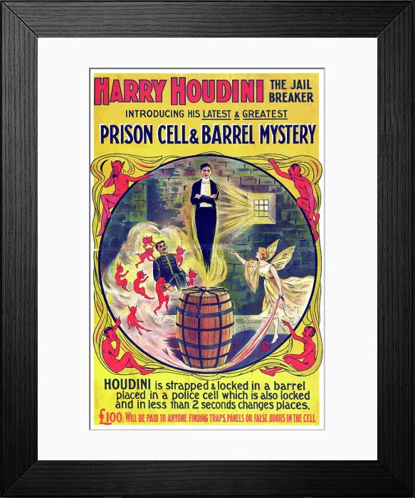 Framed Print : Harry Houdini, Prison Breaker, 1906 Framed Print : Harry Houdini, Prison Breaker, 1906