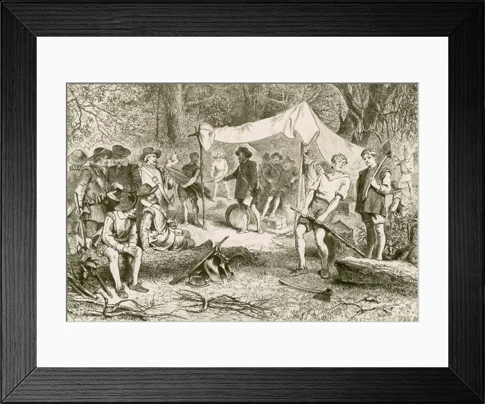 Framed Print : The First Day at Jamestown, 1607 Framed Print : The First Day at Jamestown, 1607