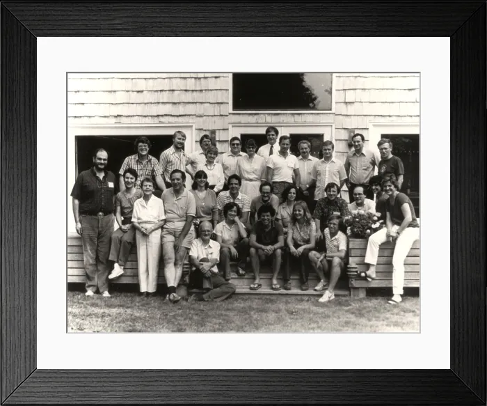 Framed Print : Barbara McClintock with Cold Spring Harbor Laboratory researchers, 1984 Framed Print : Barbara McClintock with Cold Spring Harbor Laboratory researchers, 1984