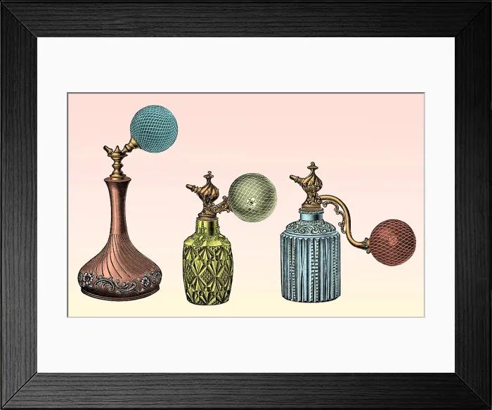 Framed Print : Perfume Atomizers, Early 20th Century Framed Print : Perfume Atomizers, Early 20th Century