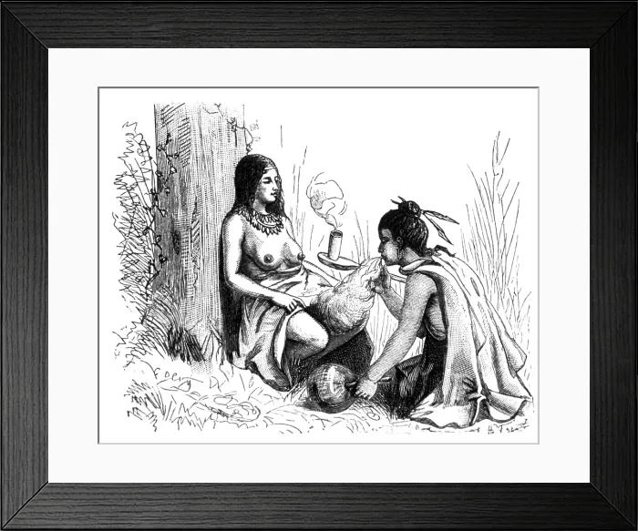 Framed Print : American Indian Midwife, Medicinal Tobacco Framed Print : American Indian Midwife, Medicinal Tobacco