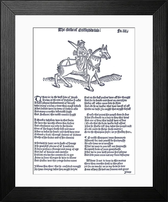Framed Print : Geoffrey Chaucer, Canterbury Tales Framed Print : Geoffrey Chaucer, Canterbury Tales