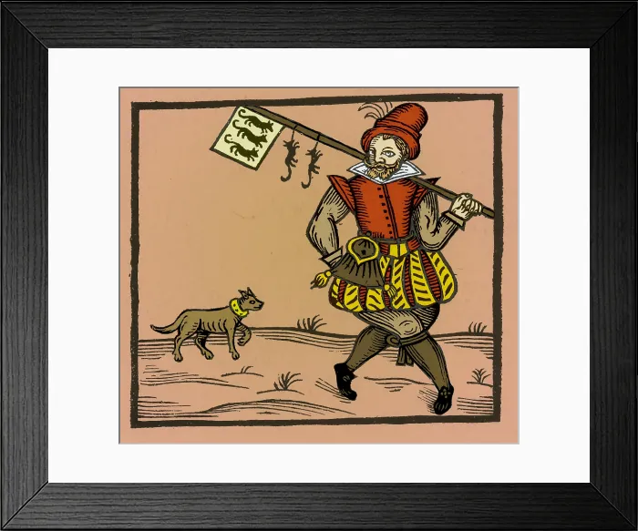 Framed Print : Rat-Catcher, Medieval Tradesman