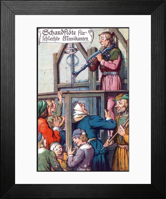 Framed Print : Medieval Punishment, Shame Flute Framed Print : Medieval Punishment, Shame Flute