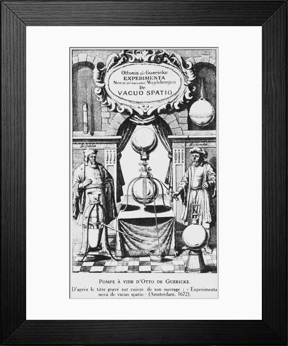 Framed Print : Otto von Guericke, Vacuum Pump