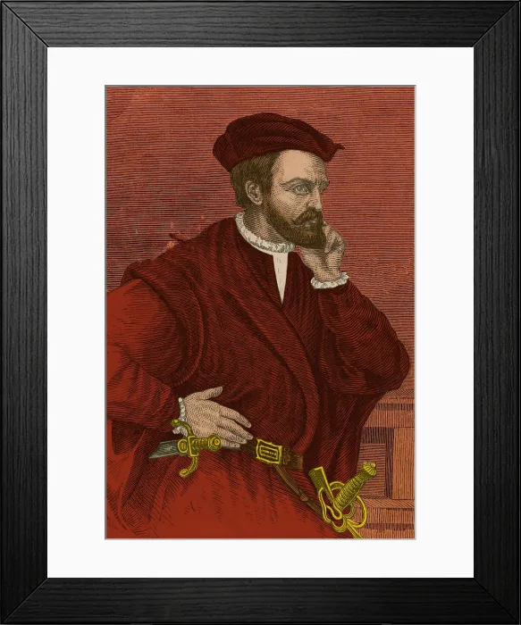 Framed Print : Jacques Cartier, French Explorer Framed Print : Jacques Cartier, French Explorer