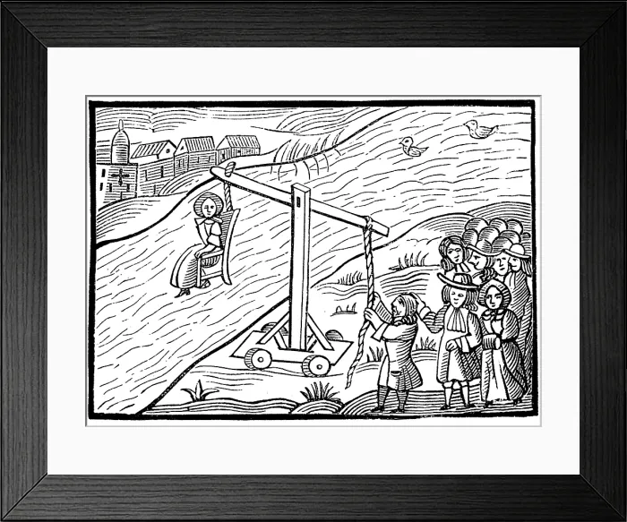 Framed Print : Public Humiliation, Ducking Stool