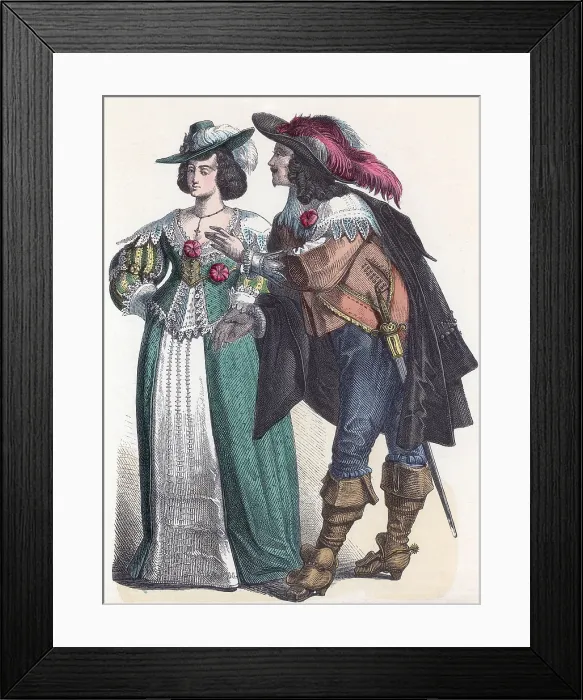Framed Print : Baroque Fashion, German Nobility, 17th Century Framed Print : Baroque Fashion, German Nobility, 17th Century