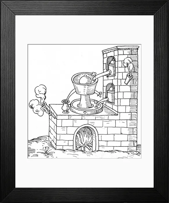 Framed Print : Alchemist's Still, 1606