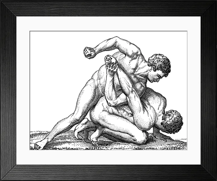 Framed Print : Ancient Olympic Games, Wrestling Framed Print : Ancient Olympic Games, Wrestling