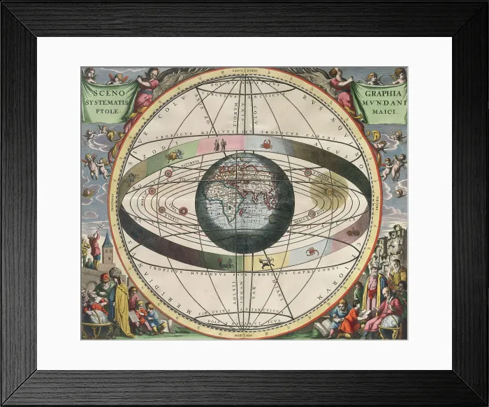 Framed Print : Claudius Ptolemy Universe, Harmonia Macrocosmica, 1660 Framed Print : Claudius Ptolemy Universe, Harmonia Macrocosmica, 1660
