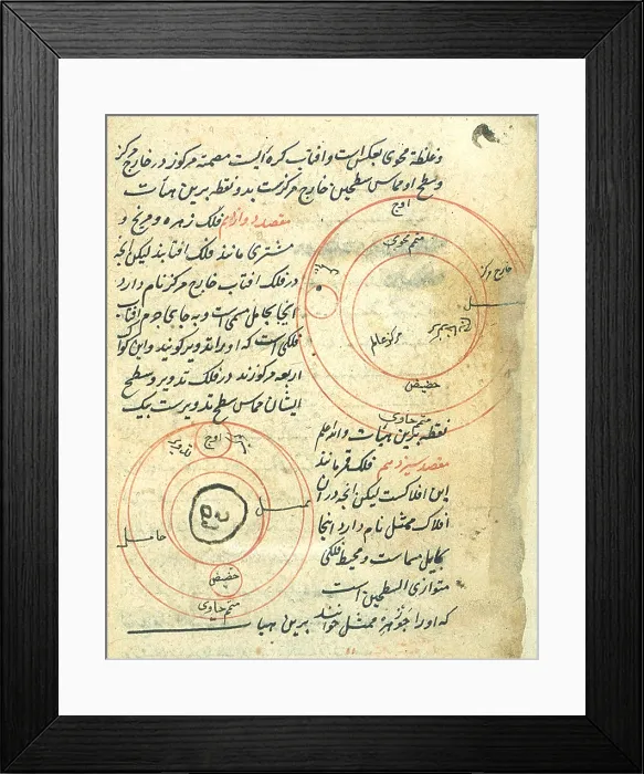 Framed Print : Planetary Diagram, Islamic Astronomy Manuscript, 16th Century