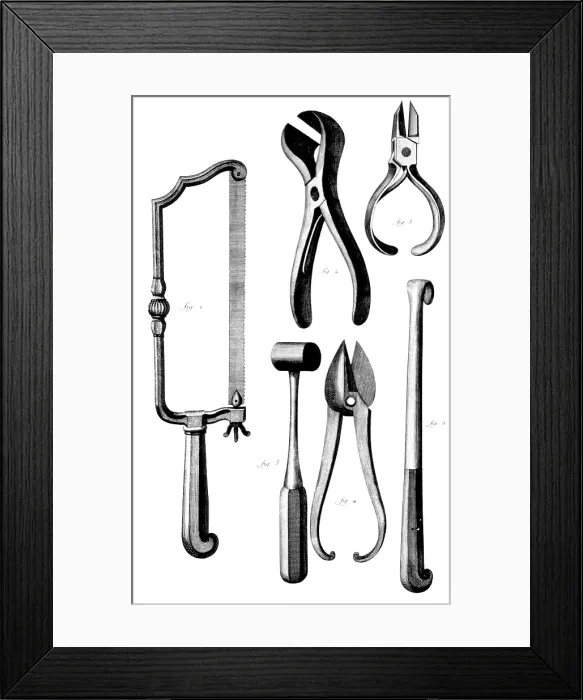 Framed Print : Surgical Instruments, 1772 Framed Print : Surgical Instruments, 1772