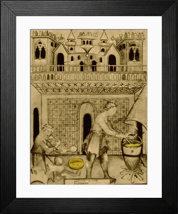 Framed Print : Cheese Maker, Medieval Tradesman