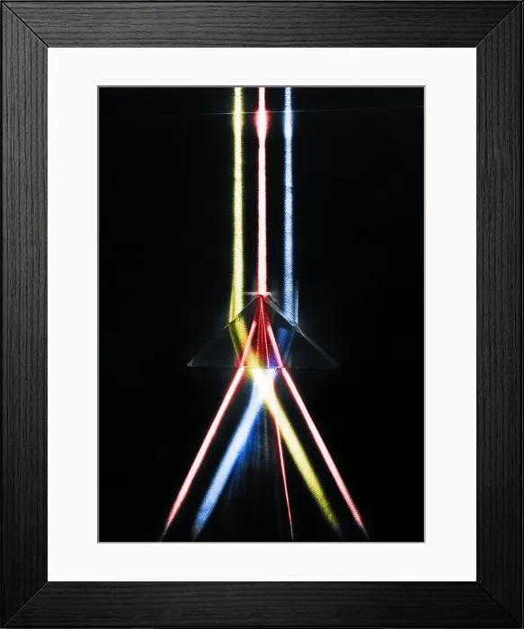 Framed Print : Prism. Light is refracted as it passes through a prism Framed Print : Prism. Light is refracted as it passes through a prism