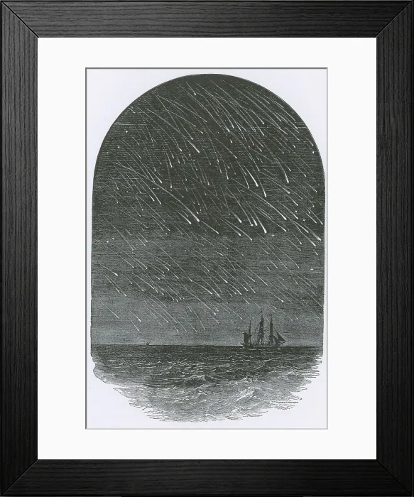 Framed Print : Leonid Meteor Shower, 1799