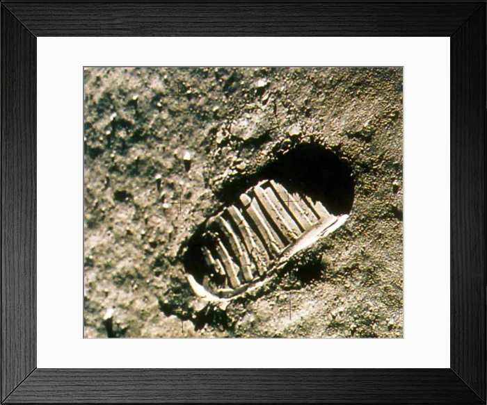 Framed Print : Apollo 11, Buzz Aldrin Bootprint, 1969 Framed Print : Apollo 11, Buzz Aldrin Bootprint, 1969