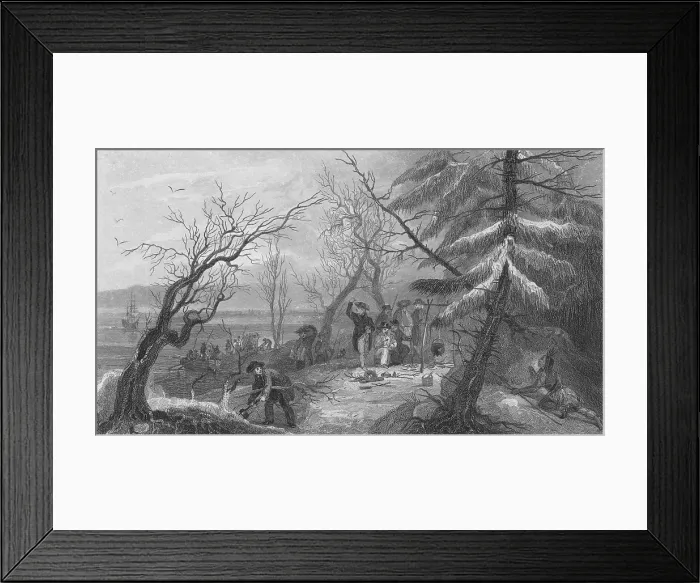 Framed Print : Landing of the Pilgrims On Plymouth Rock, 1620